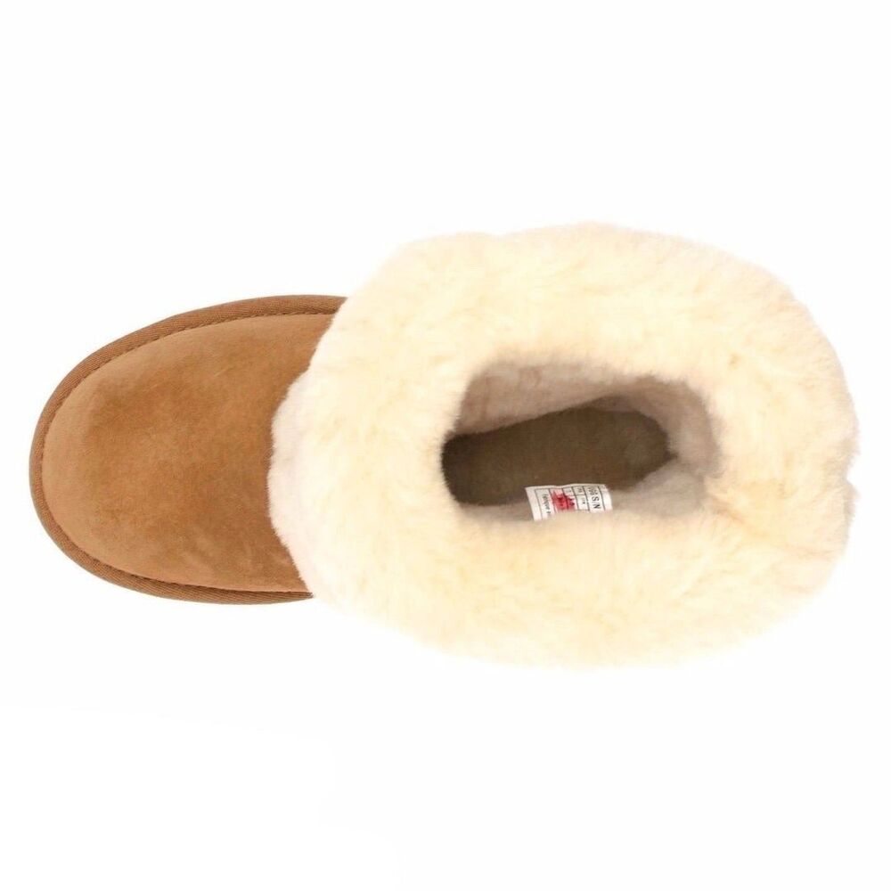 UGG PATTEN CHESTNUT SUEDE SHEEPSKIN CUFF SHORT BOOTS SIZE US 7 WOMEN - Picture 5 of 7